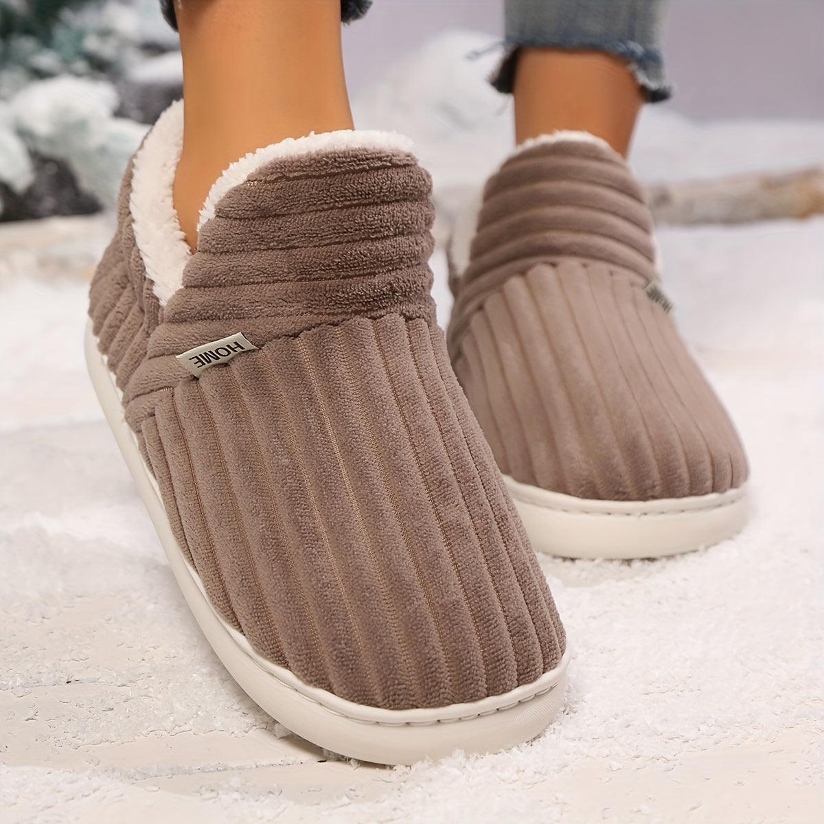 Women's Winter Slipper Boots Soft Plush Interior Slip-On Indoor Outdoor