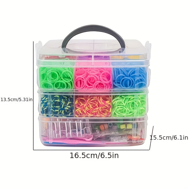 Jewelry Making Supplies Set with 4500 Rainbow Rubber Bands for Hair and Jewelry