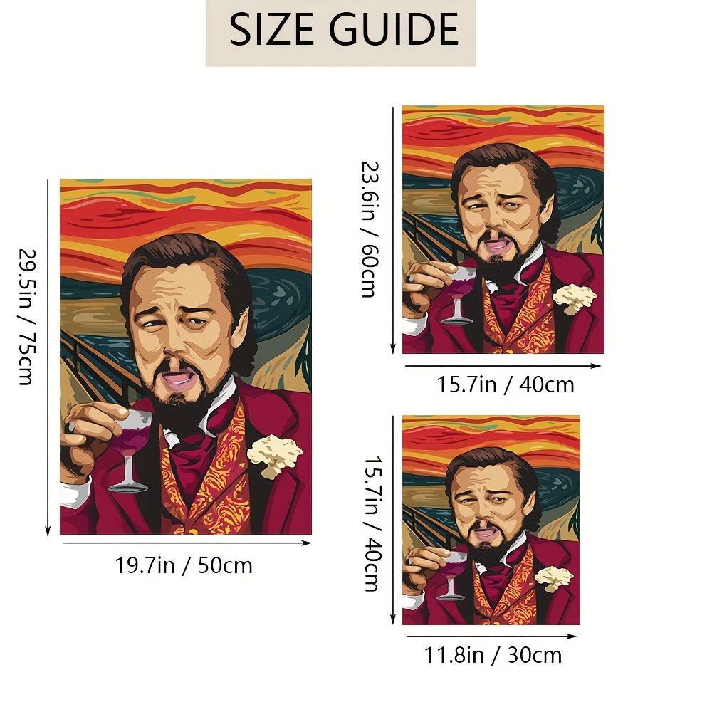 Canvas Wall Art Featuring Modern Scream Inspired Portrait of Leonardo DiCaprio