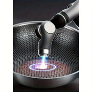 Sartén y wok de acero inoxidable de 12 pulgadas, sartén multiusos para cocina a gas y inducción