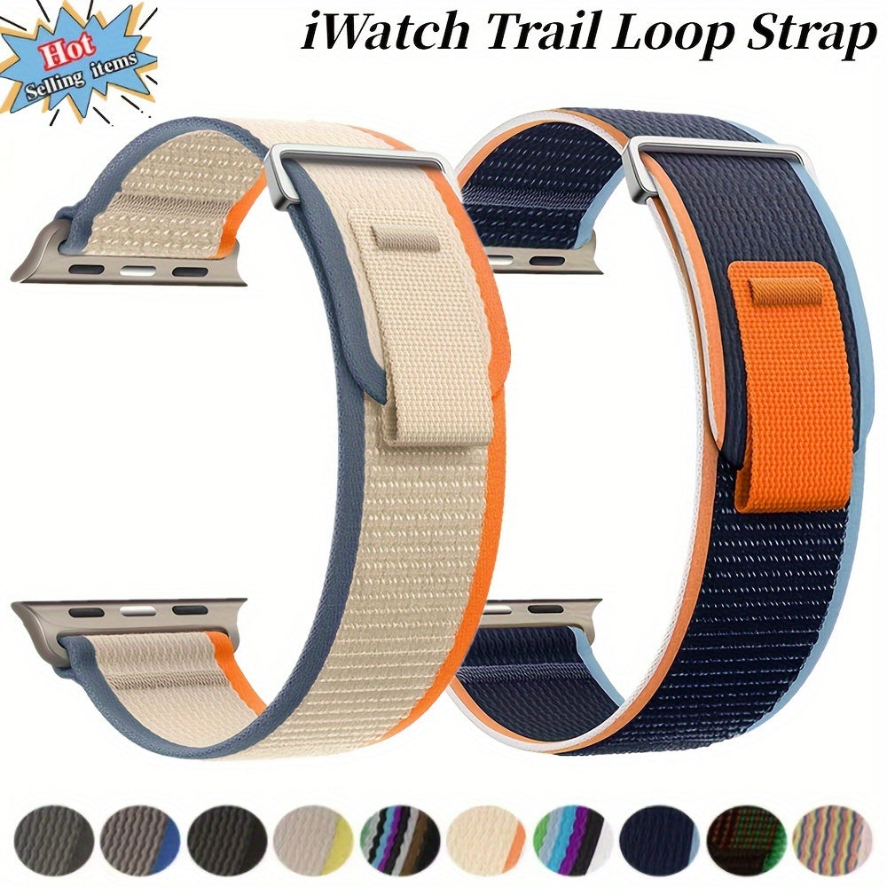 Elastic Nylon Watch Band for Apple Watch Adjustable Sport Strap Compatible with Series 10 9 8 7 6 SE 5 4 3 2 1