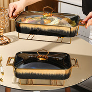 Ko'p funksiyali keramika pishirish va tayyorlash to'plami - Non, go'sht, zakuska, pizza uchun ajoyib | Uy oshxonalari, restoranlar va ochiq yig'ilishlar uchun mos | To'ylar, Tug'ilgan kunlar va Rojdestvo kabi bayramlar uchun ajoyib sovg'a