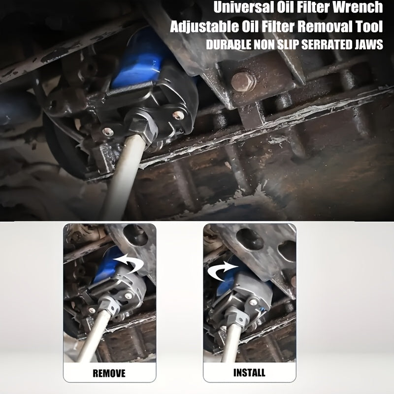 Heavy-Duty Steel Oil Filter Wrench Adjustable 60-80mm 1/2 Inch Drive