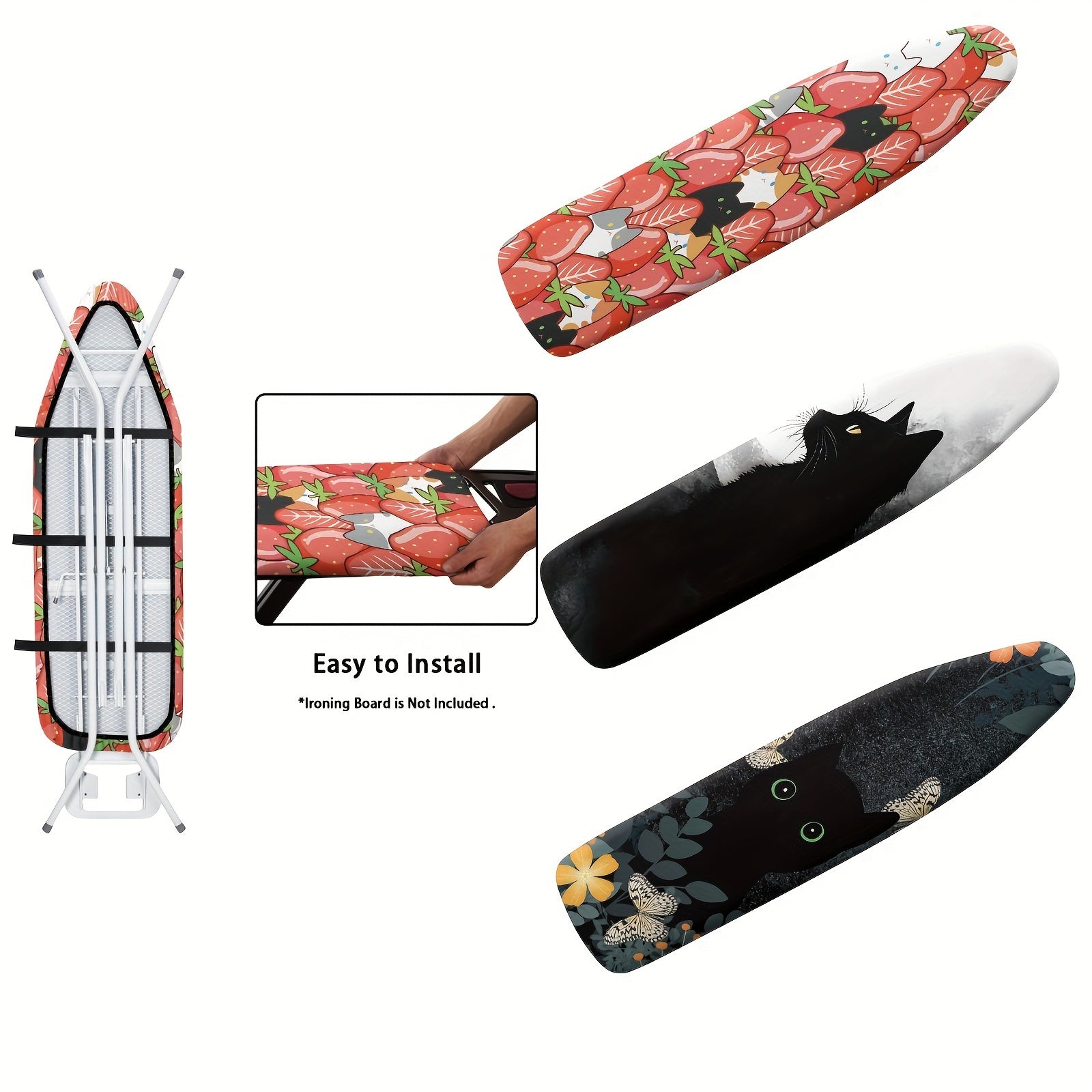 Ironing Cover with Cat Cartoon Design Non-Stick Dustproof Fit Standard Iron