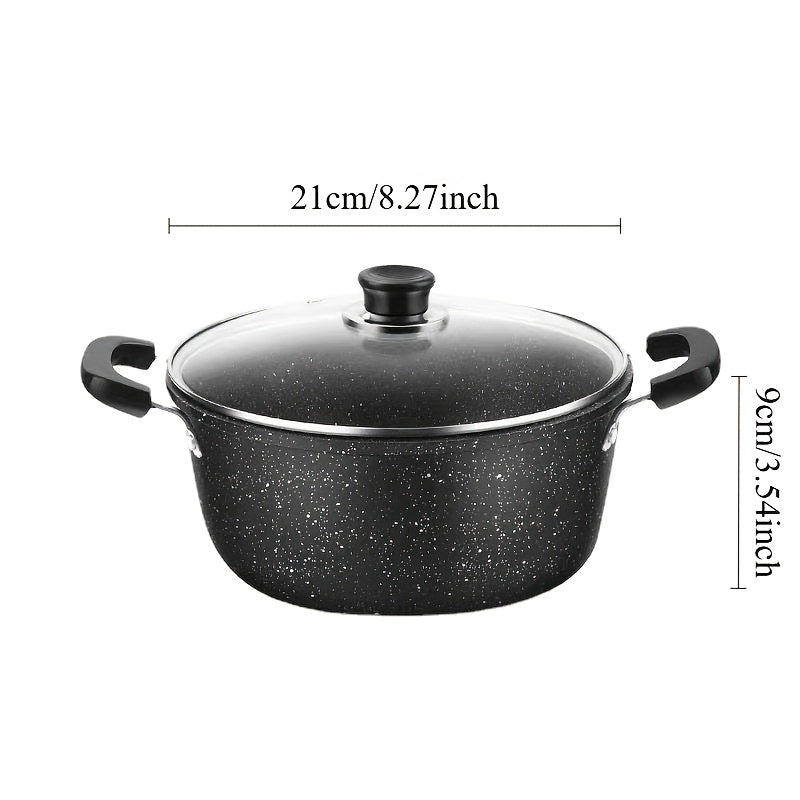 Cast Iron Non-Stick Maifan Stone Soup Pot with Double Handles for Gas Stovetops