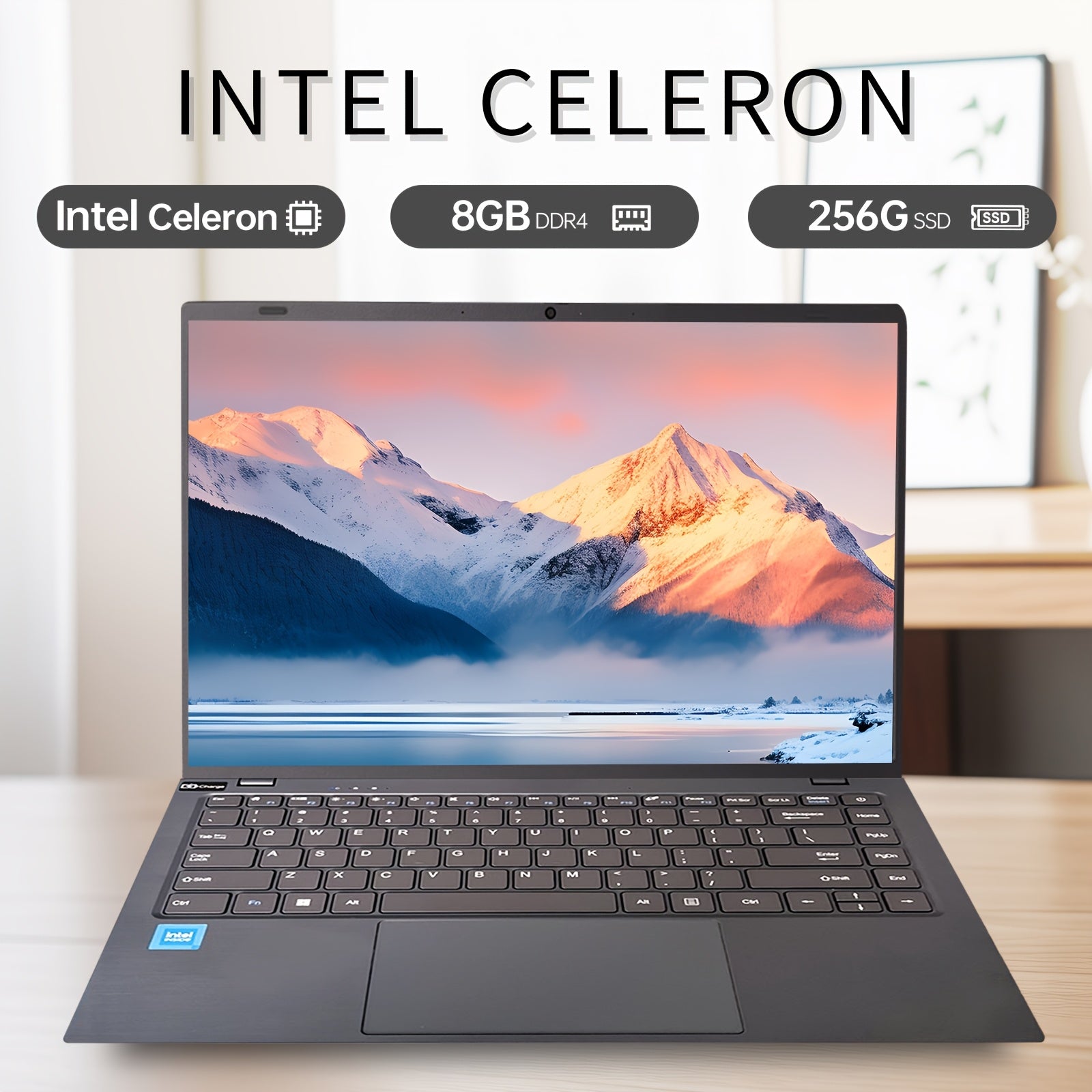 Portátil de negocios de 14 pulgadas con 8GB de RAM, 256GB SSD, pantalla FHD, Wi-Fi, USB, cámara frontal