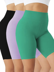 Women's High-Waisted Compression Yoga Shorts Quick-Dry No-Show Workout Activewear
