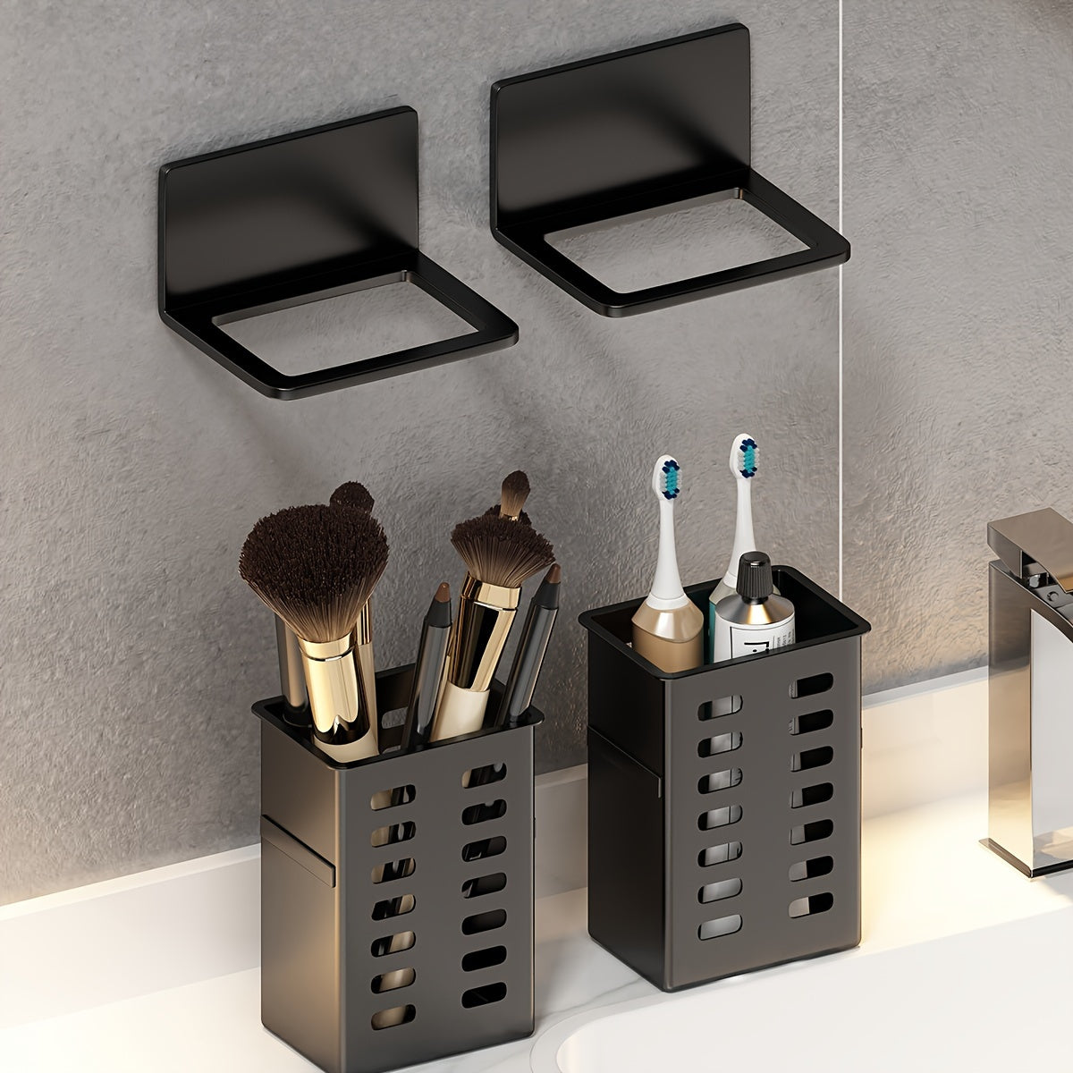 Wall-Mounted Bathroom Storage Box for Makeup and Personal Items