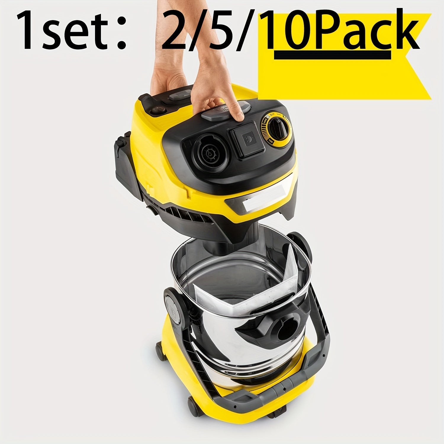 Bolsas de filtro de felpa de reemplazo para aspiradoras húmedo/seco 2, 5 o 10 unidades