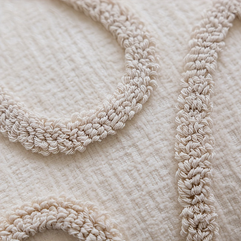 Bohemian Style Reversible Chenille Throw Pillow Cover with Zipper Closure for Home Decor