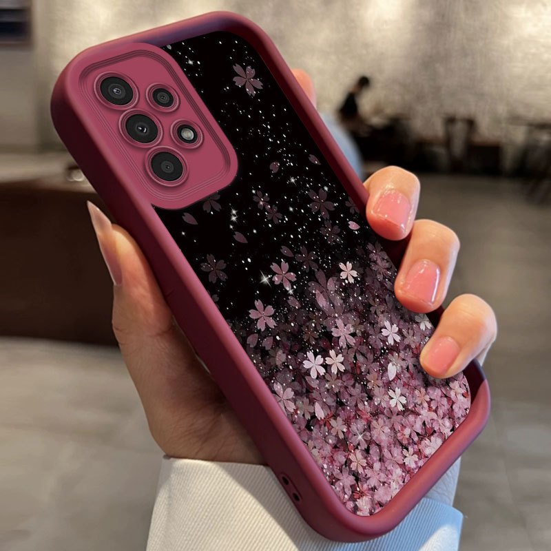 Индивидуальный блестящий чехол для телефона из TPU с звездами и цветами для Galaxy A01 A02S A03 A03s A05 A10s A11 A12 A13 A14 5G A15 4G A20s A21s A22 A23 A30s A31 A32 A34 A50 A51 A52 A52s 5G A53 5G