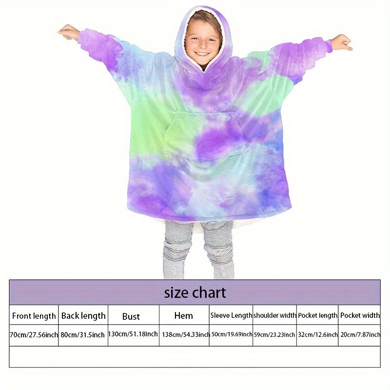 Double Layer Flannel Hoodie Blanket for Cozy Lounging on Sofa or Bed