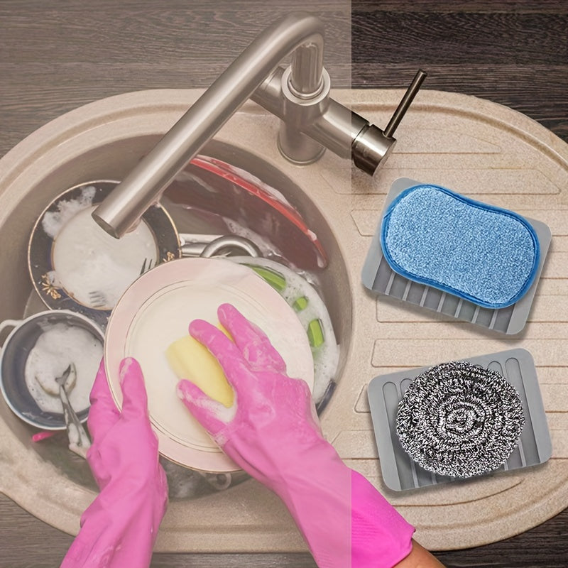 Jabonera de silicona con función de drenaje para baño o cocina