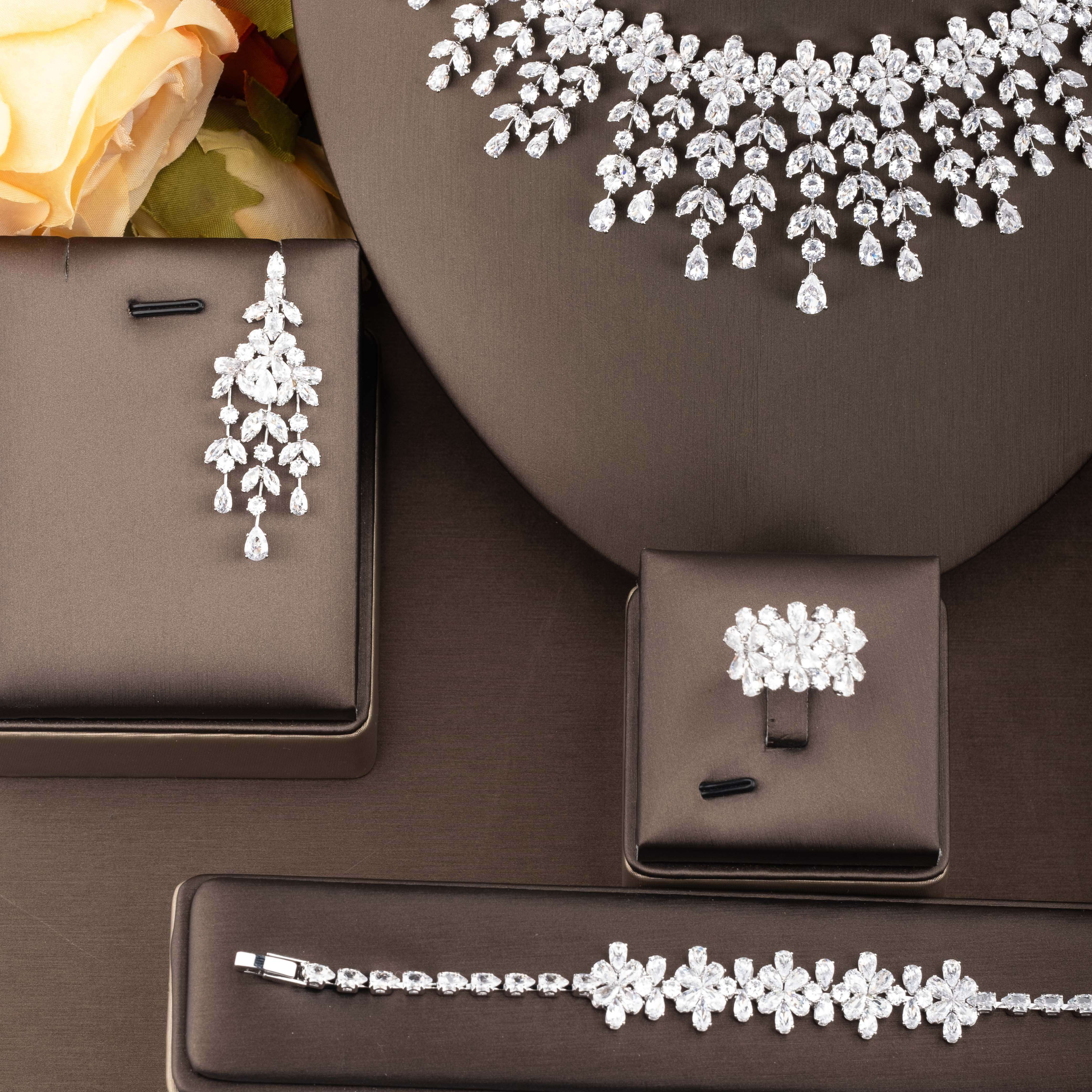 Women's Jewelry Set with Cubic Zirconia Tassel for Wedding and Formal Wear
