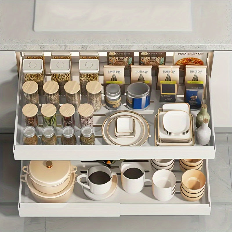 Expandable Under Sink Organizer Rack with Sliding Drawers for Kitchen Bathroom Closet