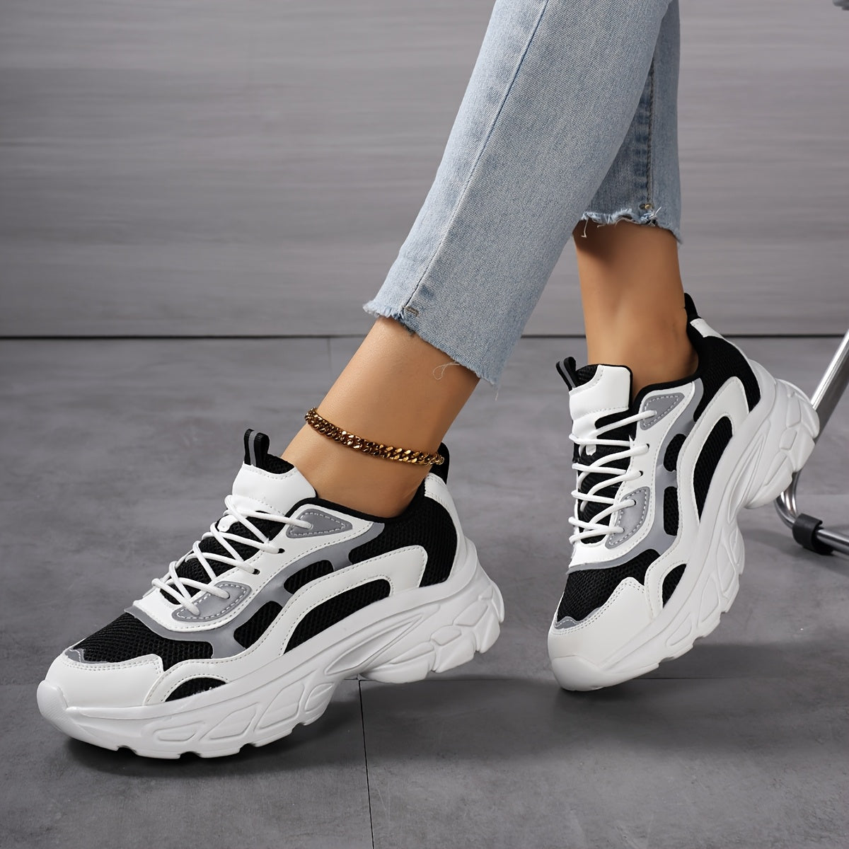 Women's Breathable Mesh Running Shoes with Thick Soles Casual Sneakers for All-Season Outdoor Activities