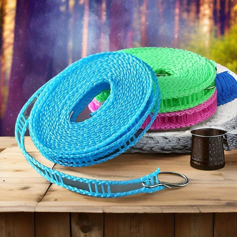 Set of 5 Outdoor Portable Clotheslines 10m Durable Windproof Plastic Laundry Line for Camping