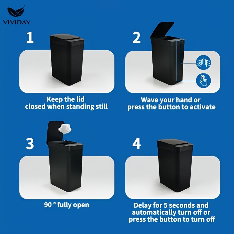 Интеллектуальный автоматический мусорный бак на 10 л для домашнего использования с сенсором бесконтактной крышки