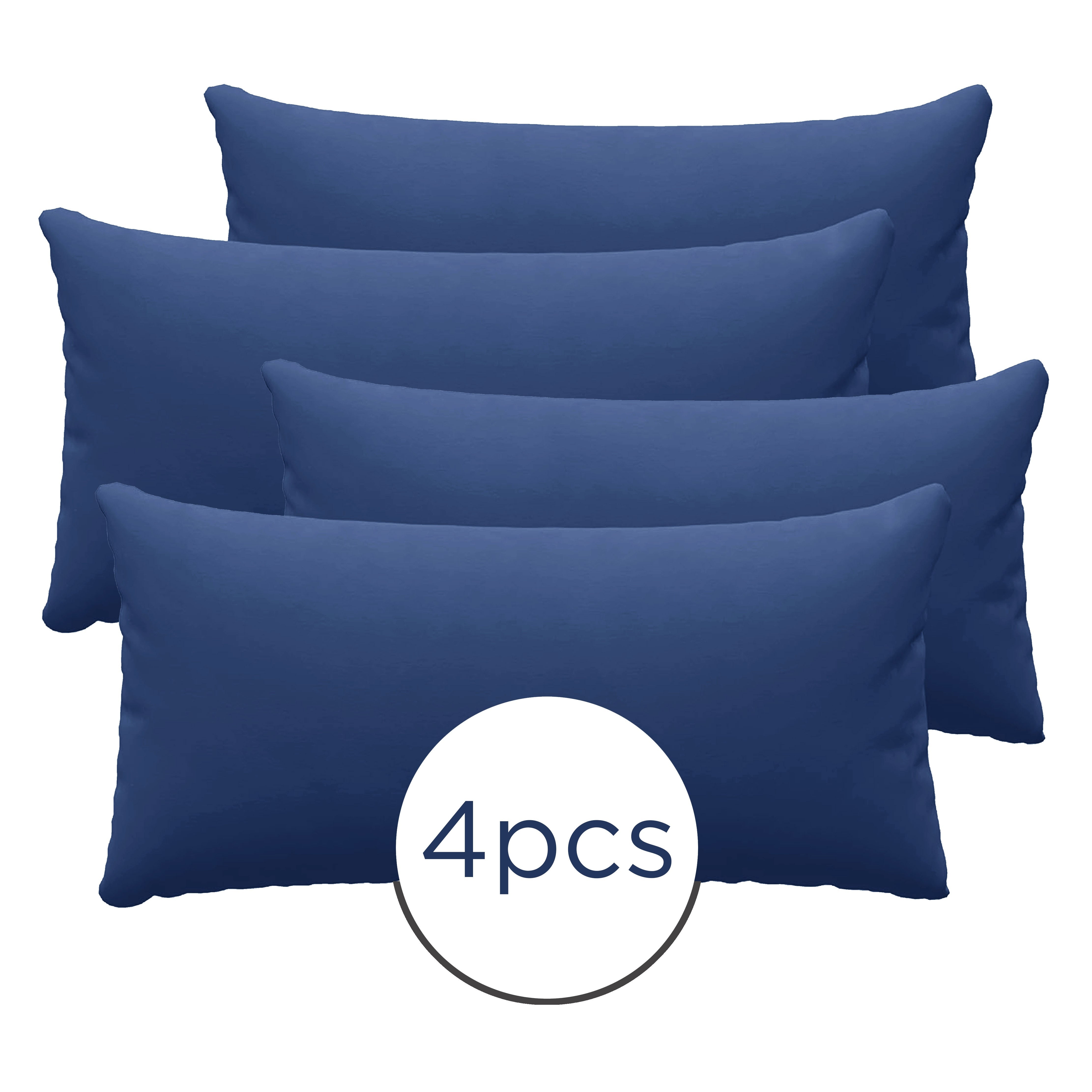Set of 4 Microfiber Pillowcases Solid Color for Bedroom and Living Room