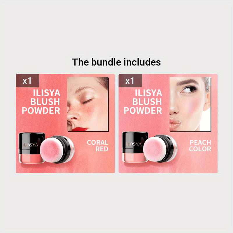 Polvo de rubor facial suave para mujer, colorete brillante, contorno nude iluminador