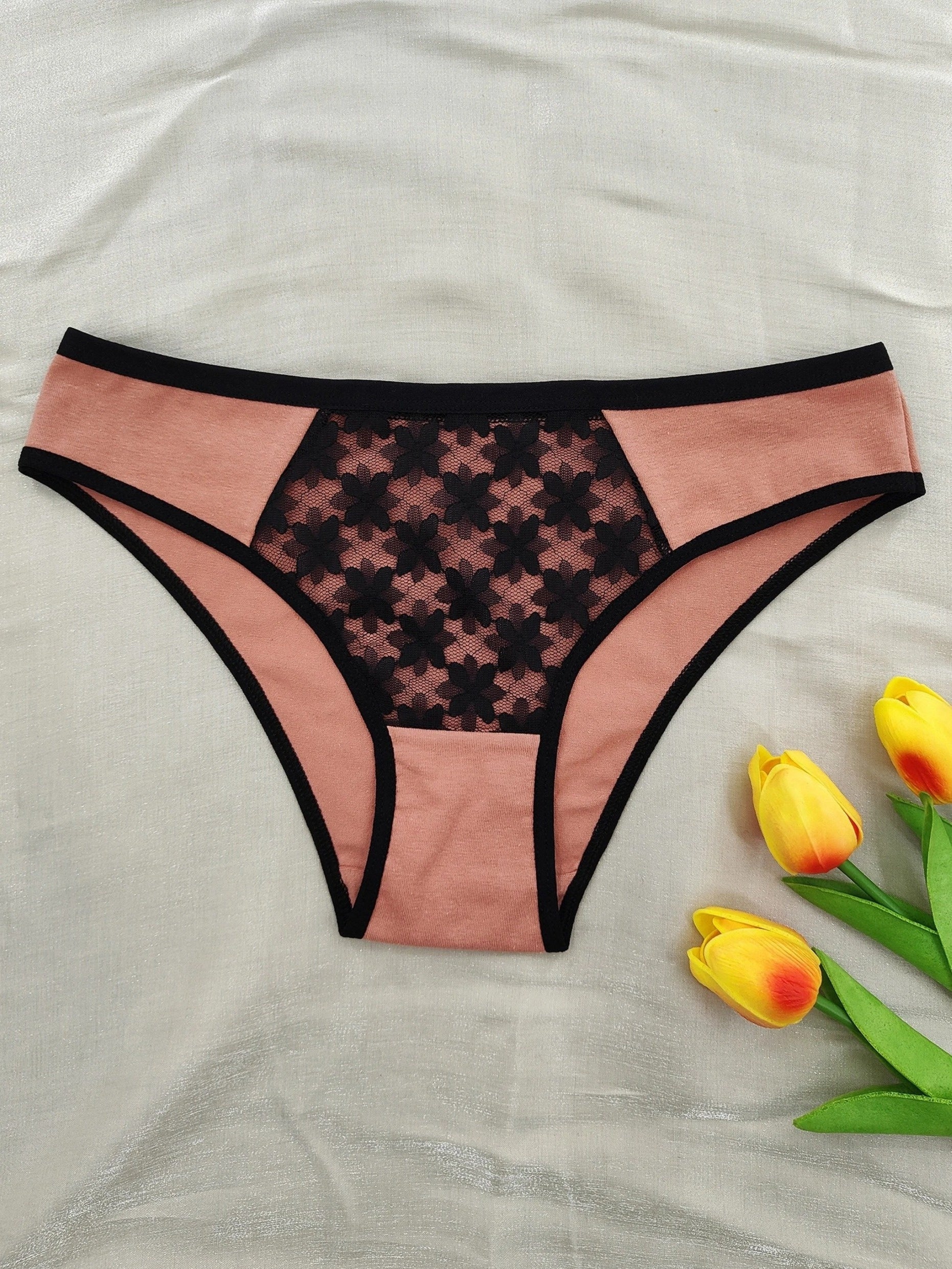 8 ta past beldagi ichki kiyim to'plami, rangli blokli jakard dizayni, ayollar uchun qulay va zamonaviy ichki kiyim