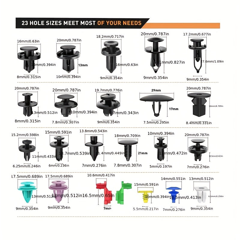 725 Pieces Auto Fastener Clips Car Body Push Retainer Rivet Kit for Bumper Door Trim