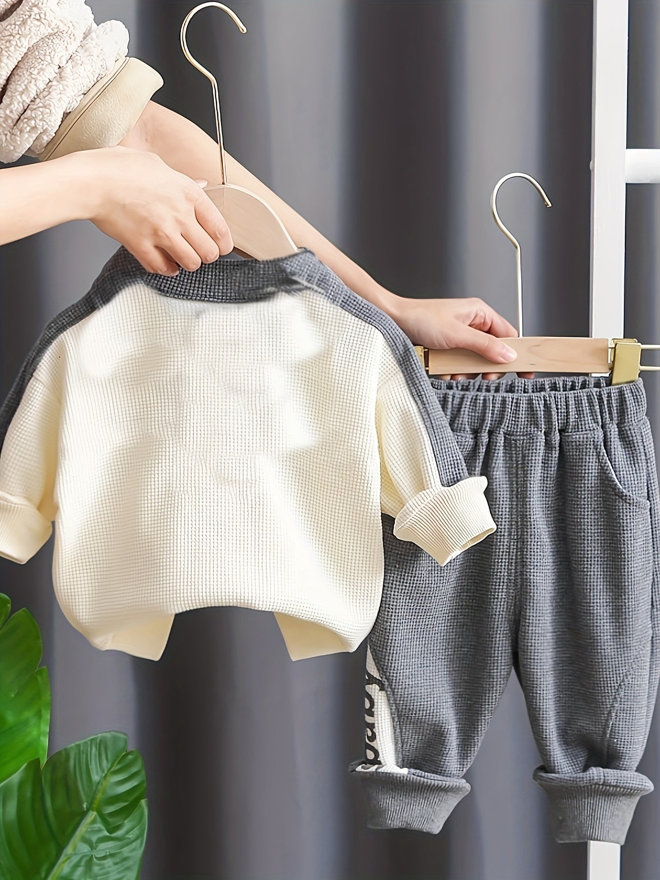 Infant Toddler Boy Long Sleeve Set 2pcs Cotton Alphabet Print Casual Clothes