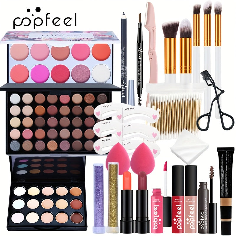Women's Makeup Kit All-in-One Set With Eyeshadow Lipstick Brush