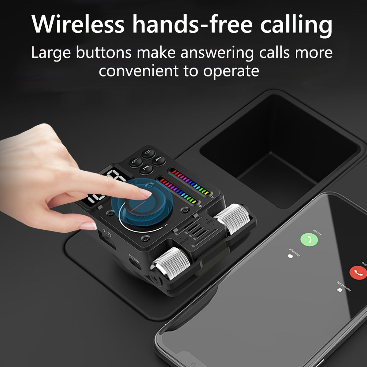 Wireless FM Transmitter for Car, Adjustable Treble and Bass, 30W Fast Charging