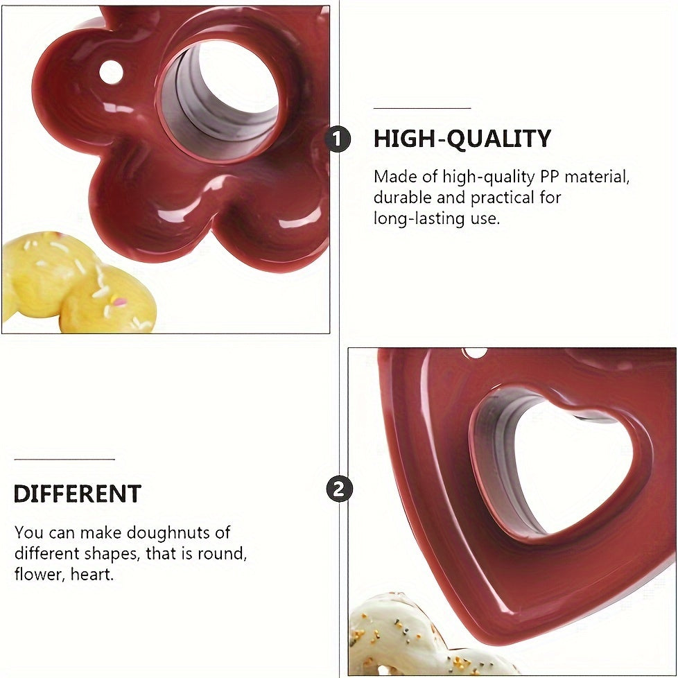 Set of 3 Plastic Donut Molds for Baking, Non-Stick, Kitchen Cooking Tools