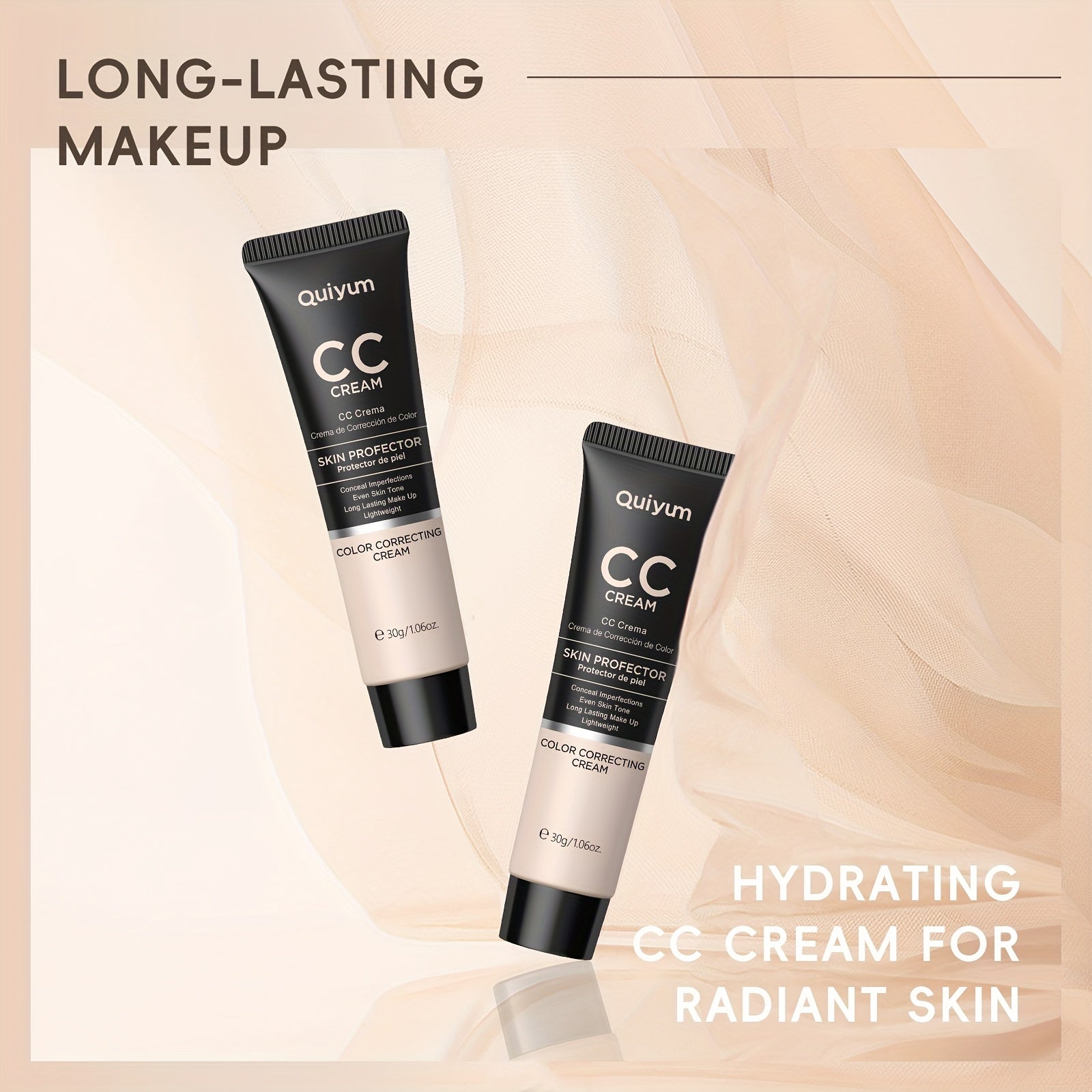 Waterproof Glycerin-Infused CC Cream Foundation for All Skin Types 1.7 Fl Oz Buy 1 Get 1 Free