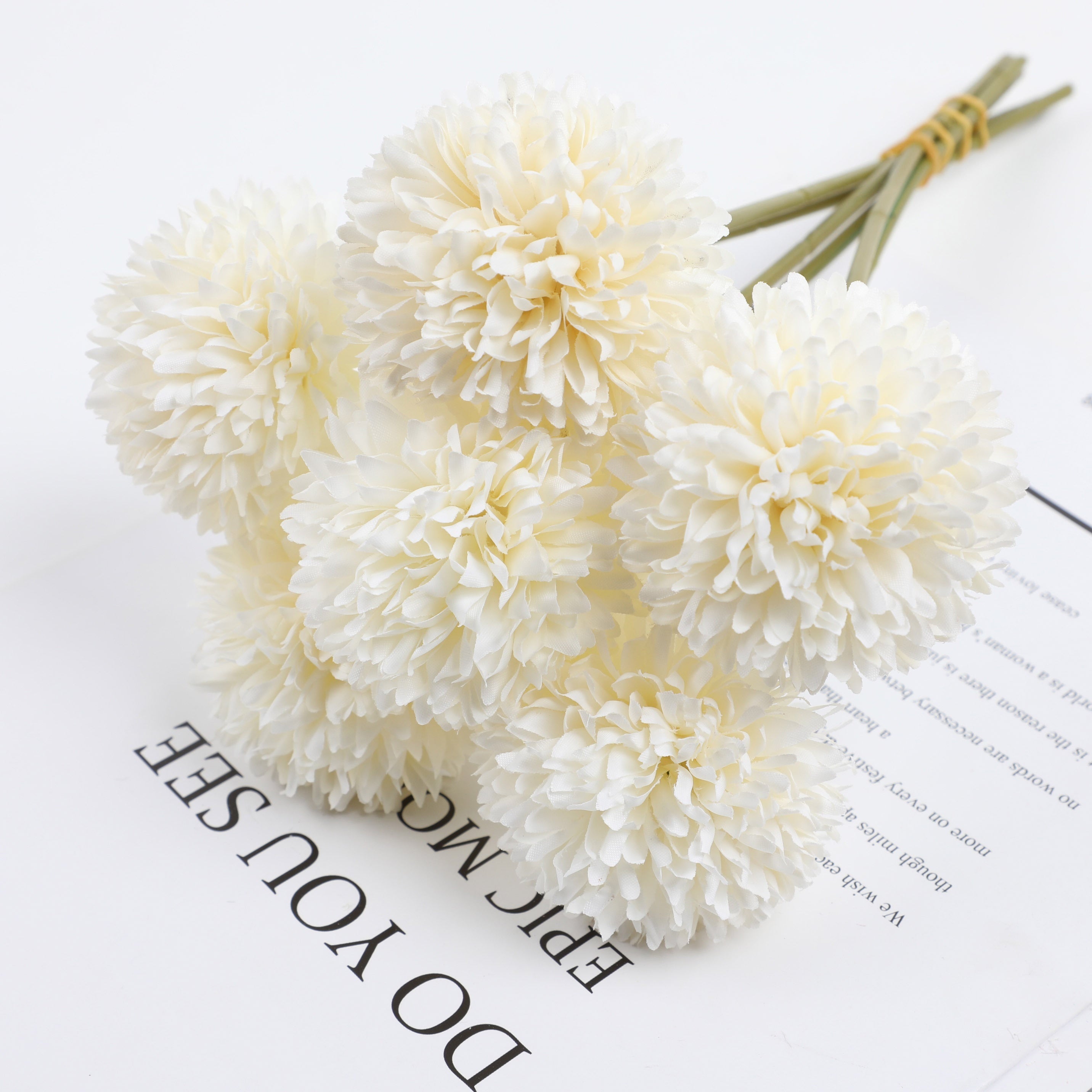 5pcs Artificial Dandelion Flower Bouquets for Wedding Party Home Decor