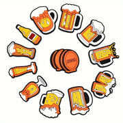 12 Pcs PVC Beer Shoe Charms Wholesale Garden Sandal Shoe Decorations