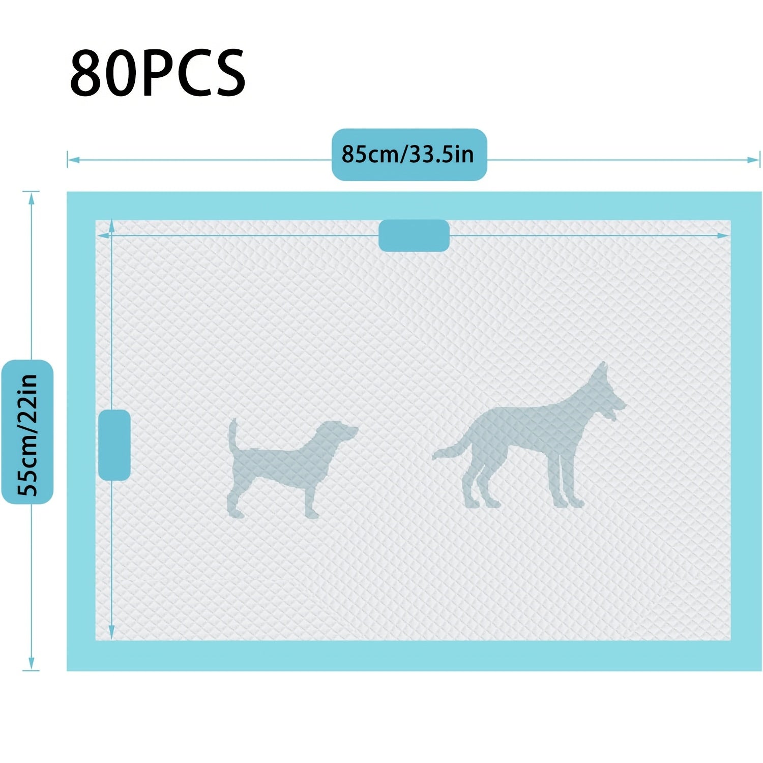 80 Pack Dog Training Pads 55x85cm Disposable Pee Pads with 6 Layers Odor Control