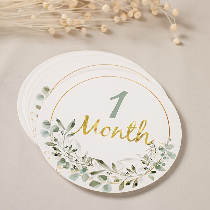 Milestone Cards for Kids, Double-Sided Holiday Designs, Monthly Growth Tracker