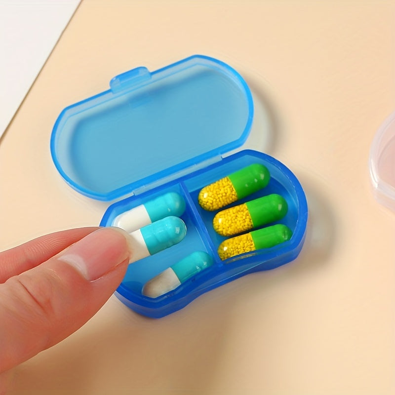 Unisex Plastic Pill Box 2-Grid Portable Waterproof Storage Container