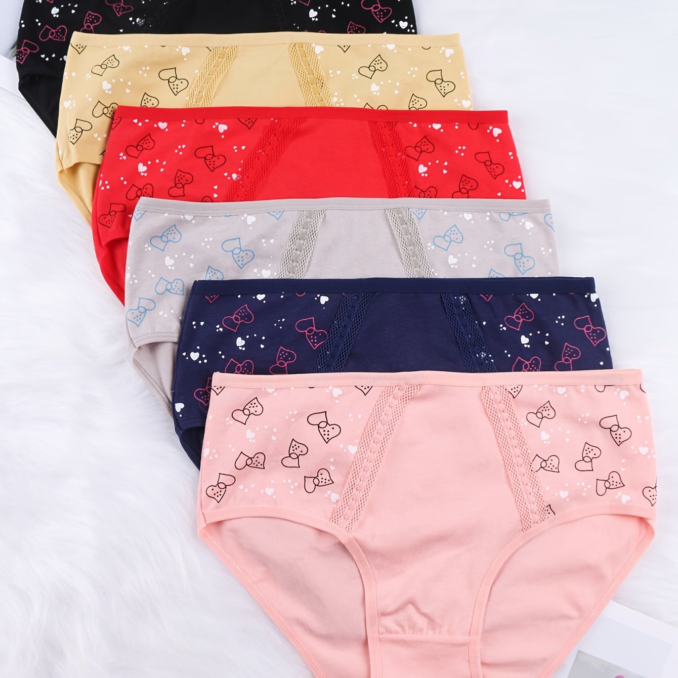 High Waist Print Briefs for Women Stretchy Breathable Intimates