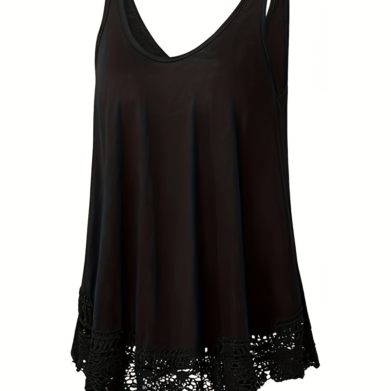 Женская майка без рукавов с кружевной каймой и открытой спиной, большой размер, летняя одежда