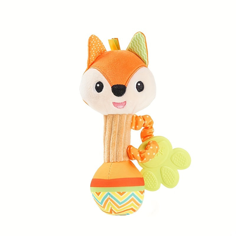 Soft Plush Baby Toy with Grasping Stick and Soothing Bell