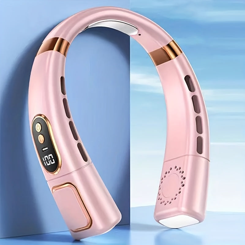 JKUOO Taqilgan Bo'yin Fanı, Yeddi-rangli Rangli Chiroqlar bilan, Ikki Turbinli Havo Chiqarish, Ko'rsatuv Paneli, 5 tezlikda Shamol Sovutish O'zgarishi, Uzun Batareya Hayoti, Tashqi Faoliyatlar uchun Ideal, Velosipedda