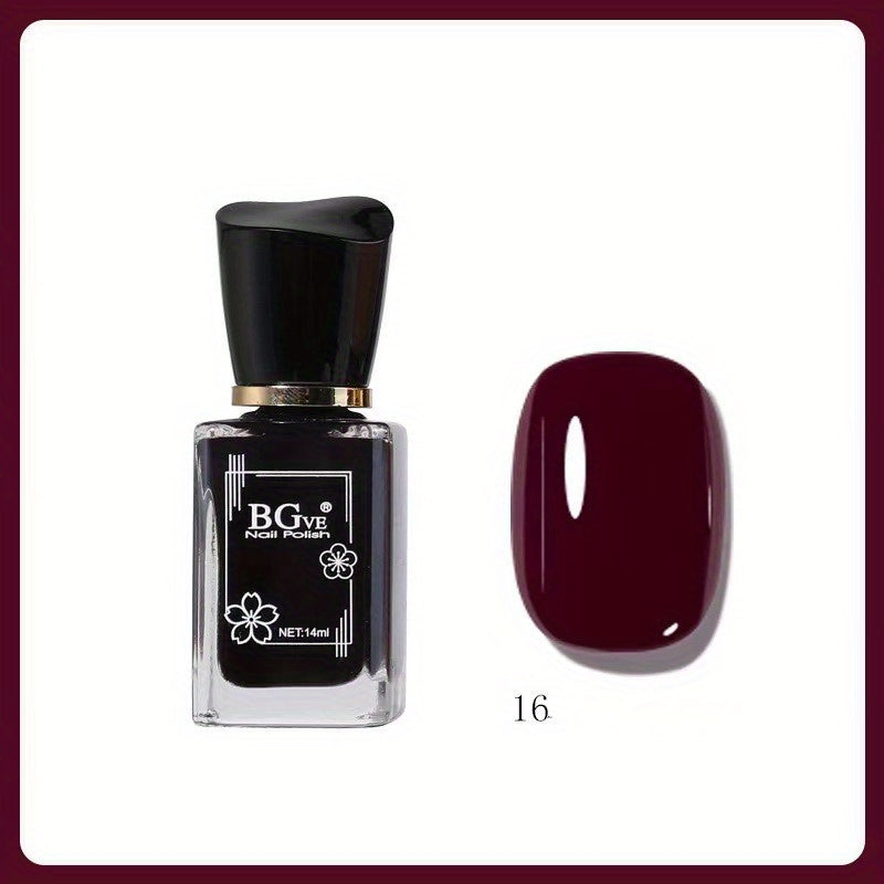 Women 14ML Quick Dry Nail Polish Non-Peelable One Step Bright Color