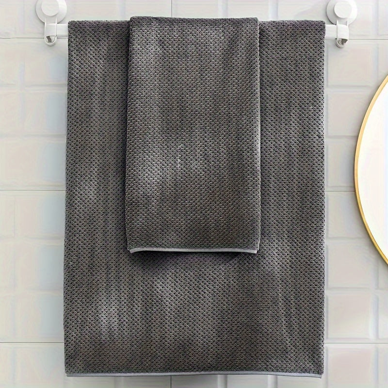 Luxury Mesh Bath Towel Set 2 Bath Towels 2 Hand Towels Quick-Dry Soft Polyester Nylon