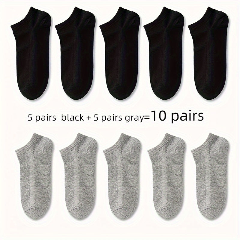 Unisex Solid Color Short Socks 20 Pairs Breathable Comfortable All Seasons