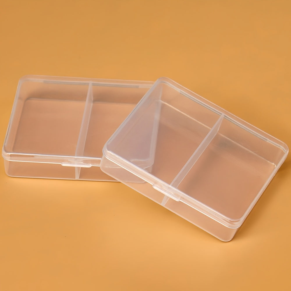 Organizador de escritorio transparente pequeño con compartimentos dobles para joyas y manualidades