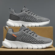 Men's Breathable Lace-Up Running Sneakers with Shock Absorbing Technology