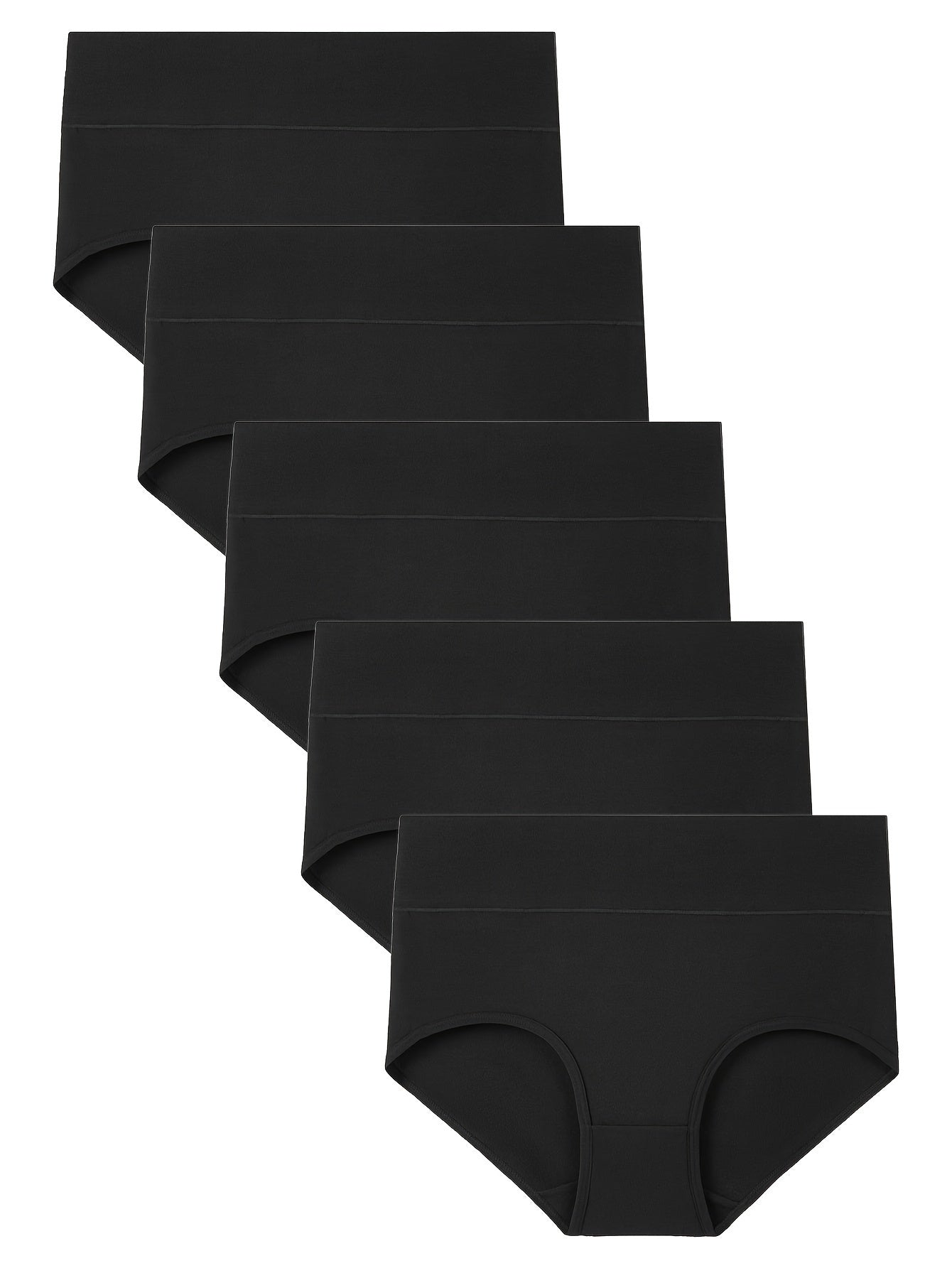 5-dona molasus ayollar uchun yuqori beldagi ichki kiyimlar, turli ranglarda, nafas oladigan va cho'ziluvchan, to'liq qoplash bilan.