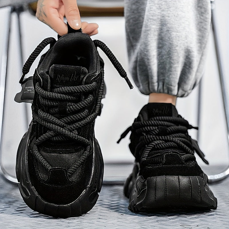 Men's Light Gray Chunky Sneakers Breathable Mesh Hidden Height Increase Casual Athletic Shoes