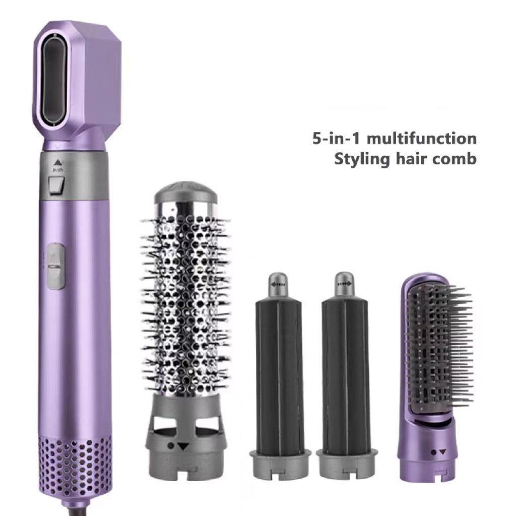 Five-in-One Aluminum Alloy Hair Styling Tool with Dryer Curling Iron Straightener
