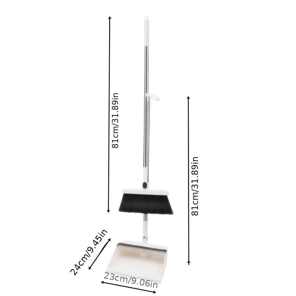3-Piece Broom Set with Bendable Brush Head Dustpan and Water Board for Home Cleaning