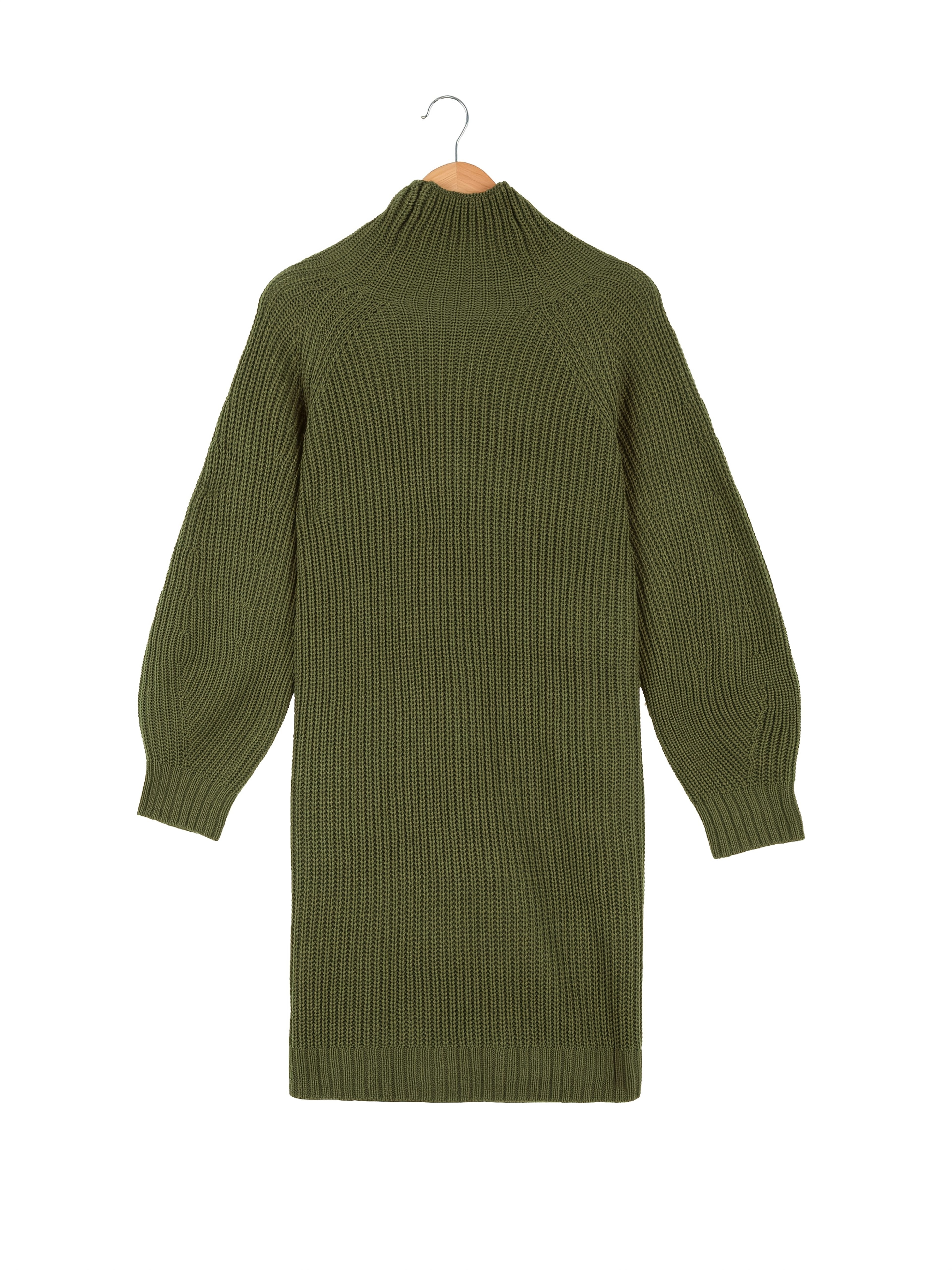 Ayollar uchun plussayz bej rangli turtlenek trikotaj ko'ylak - Bahor/Kuz uchun tasodifiy, ribbed tuzilishga ega mini ko'ylak, mashinada yuvish mumkin bo'lgan akril materialdan tayyorlangan. Nafis, qulay kiyim, trikotaj dizayni bilan.